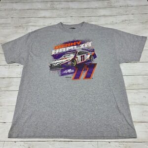 Joe Gibbs Racing T-Shirt Mens 2XL Grey Denny Hamlin #11 NASCAR Graphic Tee